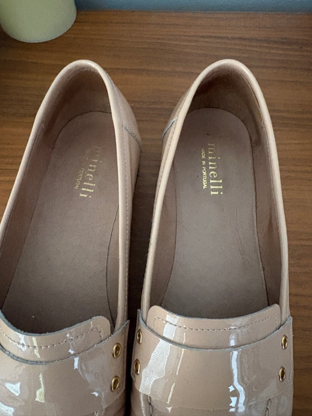 Minelli Blush Patent Leather Penny Loafers - Picture 4 of 5